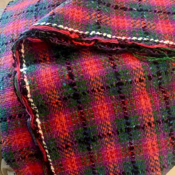 Plaid Woven Wool Fabric Checkered Pattern For Crafting & Sewing Projects - Picture 1 of 3